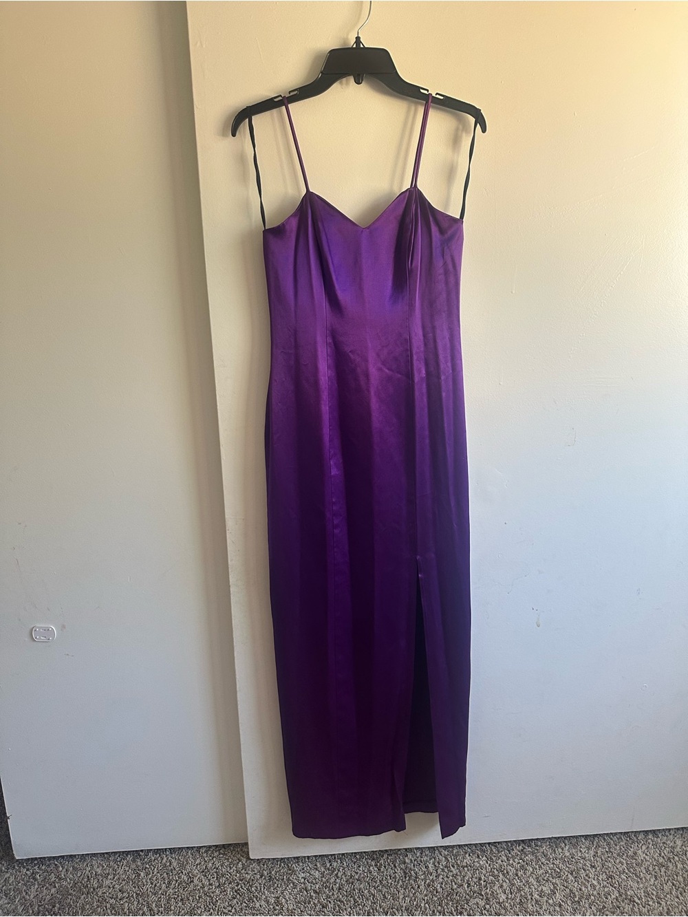 Jump Purple Satin Maxi Slip Dress with Spaghetti Straps